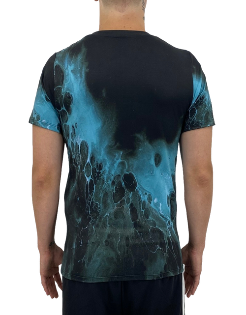 Load image into Gallery viewer, Black Blue Splash Men&#39;s T-shirt
